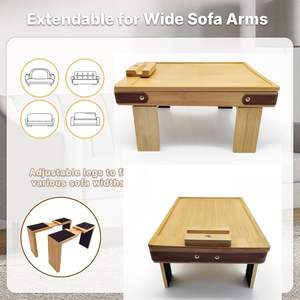 <span class=keywords><strong>Plateau</strong></span> <span class=keywords><strong>d</strong></span>'accoudoir pliable en bois massif pour canapé avec rotation à 360° °   Support pivotant pour téléphone et tablette - Organisateur <span class=keywords><strong>de</strong></span> canapé en bambou pour salon et lit - Product Image 6