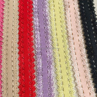 Sangle en tissu jacquard élastique de 20 mm avec logo, double couronne dentelée, en tissu tricoté, en spandex/nylon, accessoires vestimentaires pour