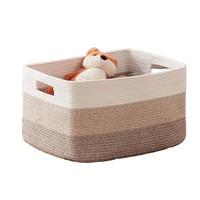 Grand panier de rangement rectangulaire pliable moderne en non-tissé avec poignées, écologique et multifonctionnel, pour couvertures de chambre d'enfant