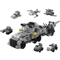 Ensemble de blocs de construction de camions de guerre urbains 6 en 1, 137 pièces, mortier/avion/bateau/navire de guerre, plastique ABS, jouet DIY, cadeau pour enfants garçons