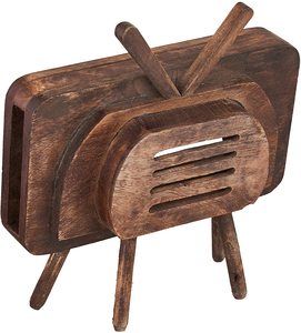 JUNJI Dễ Thương TV Hình Bằng Gỗ Điện Thoại Di Động Đứng Gỗ Độc Đáo Bằng Gỗ Điện Thoại Bàn Đầu Giường Để Thưởng Thức Xem Video Bài Hát Phim - Product Image 4