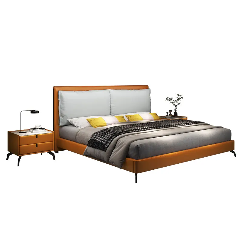 Luxury Italian hotel bedroom furniture king-size modern bed set