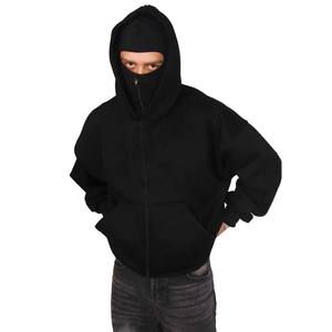 Alta calidad 450 Gsm Heavyweight Balaclava Hoodies Streetwear Logotipo personalizado Full Face Zip Hoodies Sudaderas Fabricante - Product Image 2