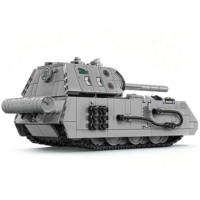 Panzer VIII Maus Süper Ağır Tankı II. Dünya Savaşı Alman Askeri Modeli ABS Plastik DIY Yapım Blokları Eğitici Oyuncak