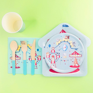 ชุดอุปกรณ์จัดงานเลี้ยงธีมสัตว์เลี้ยงในสวนสนุก DAMAI จานกระดาษ แก้วกระดาษ ผ้าเช็ดปาก สำหรับเด็ก - Product Image 4