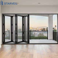 Porte coulissante de patio pour villa en bord de mer, résistante aux ouragans, en aluminium, double vitrage trempé, design étanche, système d'étanchéité résistant aux intempéries