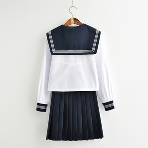 Uniforme Escolar Blanco para Niña, Uniforme Escolar Japonés de Marinero Azul Marino, Ropa para Estudiantes, Disfraz de Anime para Niñas, Traje de Marinero Azul Marino - Product Image 5