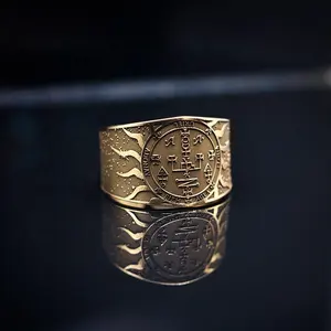 แหวนอุเรียลแห่งพระวิญญาณแห่งการพยากรณ์ของโซโลมอนคาบาลาห์แหวนเครื่องรางปรับได้ Kabbalah Talisman Angel