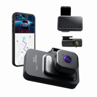 Caméra embarquée Coview 2K, enregistreur vidéo de voiture 1440P+1080P WIFI, double objectif, 2 canaux, vidéo en direct avec suivi et surveillance GPS