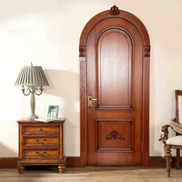 Porte en acajou de style américain en forme d'arche, dessus arrondi, porte simple en acajou massif, dessus arrondi, porte en bois massif