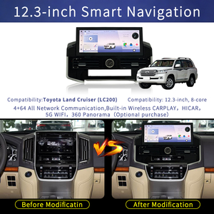 หน้าจอแอนดรอยด์แบบพกพาขนาด 12.3 นิ้ว รองรับ CarPlay สำหรับรถยนต์แลนด์ครุยเซอร์ ปี 2007-2021 ติดตั้งบนคอนโซลพร้อมหน้าจอสัมผัส - Product Image 1