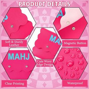 PU Leather Credit Card Mahjong Storage Bag <b>Wallet</b> Envelope Style Mahjong Card Clutch <b>Holder</b> Pouch Mahjong Card Cover Case - Product Image 3