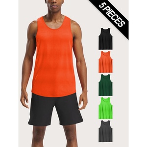 BMTT01 Paquete de 5 Camisetas Deportivas sin Mangas para Hombre, Camiseta de Gimnasio de Malla Transpirable de Secado Rápido, Negro/Gris/Carbón/Azul Marino/Azul - Product Image 6