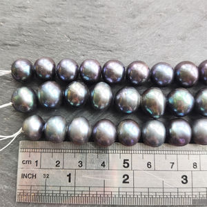 Perlas redondas de agua dulce, perlas barrocas auténticas sueltas de color negro de 10MM, venta al por mayor, para fabricación de joyas DIY, pulsera y collar - Product Image 5