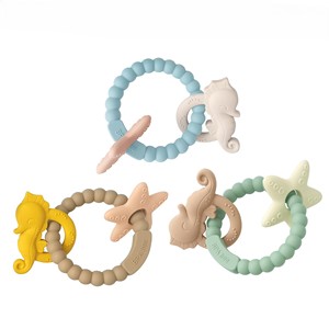 <span class=keywords><strong>Anneau</strong></span> de dentition pour bébé en silicone alimentaire durable, jouet mains libres pour prévenir le succion des doigts, résistant à l'ébullition - Product Image 1