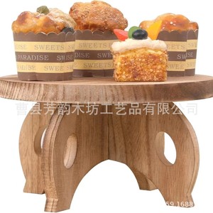Solid Wood Plant <b>Stand</b> Round Desktop Indoor Flower Pot Display Base Modern Design Multi Purpose - Product Image 2