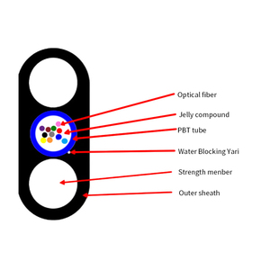 FTTH sợi để các nhà sợi quang thả cáp 1Km 4 lõi OM4 Duplex đa chế độ phẳng FTTH sợi cáp quang - Product Image 3