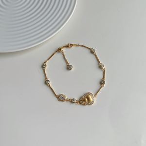 Dylam Customized Fine Jewelry Hypoallergenic 22K Gold Plated 925 Sterling Silver 5A Zirconia Gourd Pendant <b>Bracelets</b> for Women - Product Image 6
