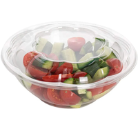 Saladier couvercle pla à emporter salade en plastique boîte pour animaux de compagnie récipient à salade de fruits en plastique