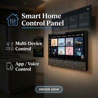 Panneau intelligent multifonctionnel Android pour la maison, écran tactile IPS 6,2 pouces, haut-parleurs 2x15W, design à clapet en verre, application Tuya Zigbee Gateway