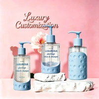 Nouvelle bouteille en plastique vide PET 350ml 400ml 500ml, pour shampoing, gel douche, après-shampoing et autres cosmétiques, avec pompe à lotion