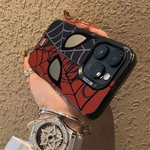 Cover per iPhone 17 con Stampa Cartoon di Spider-Man Nero e Rosso, Custodia in Stile Fumetto per iPhone 16 15 14 13 12 11 Pro Max - Product Image 6