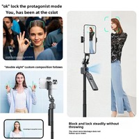 Nouveau trépied intelligent tout-en-un avec suivi facial IA, appareil photo auto-élevable, objectif intelligent et contrôle gestuel, perche à selfie réglable à 360 degrés