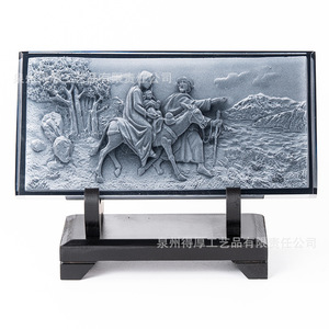 Adorno de Cristal en Relieve, Estilo Artístico Europeo, Rectangular, Decoración para el Hogar, Regalo - Product Image 3