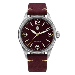 Reloj Mecánico Automático <span class=keywords><strong>San</strong></span> <span class=keywords><strong>Martin</strong></span> de Acero Inoxidable para Hombre con Logotipo Personalizado, Correa de Cuero, Impermeable y de Negocios - Product Image 3