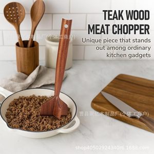 Wooden <b>Meat</b> <b>Grinder</b> Solid Wood Long Handle Cooking Tool For Ground <b>Meat</b> Preparation - Product Image 2
