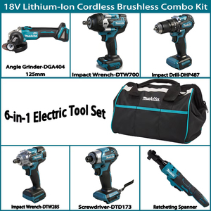 Professionelles <span class=keywords><strong>Makita</strong></span> 18V Lithium Akku-Sechs-in-Eins-Schwerlastwerkzeugset, Industrielles Bau-Spezial-Elektrowerkzeugset - Product Image 3