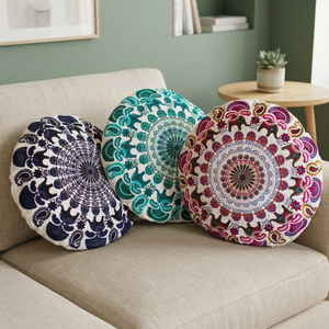 Fundas de almohada de algodón con diseño de Mandala de elefante bordado, almohadas decorativas populares para el hogar, Hospital, Hotel con técnicas no tejidas - Product Image 4