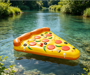 HC-042001 PVC Pizza-Shaped Durable Inflatable Pool Float for Adults-Summer Water Fun - Product Image 5
