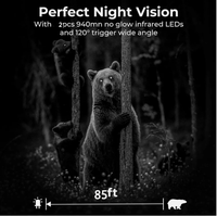 Caméra de surveillance BSTCAM 4K 48M avec connexion Wi-Fi et contrôle par application, portée IR 20m/85ft, détection de mouvement pour la faune en extérieur