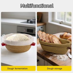 Набор корзин для расстойки теста: круглая 9 дюймов и овальная 10 дюймов. Идеально подходит для расстойки закваски и выпечки хлеба ручной работы. - Product Image 4