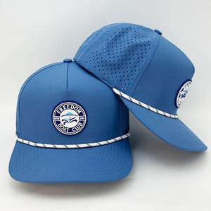 Casquettes <span class=keywords><strong>de</strong></span> baseball ajustables en PVC perforées au laser avec cordon, pour la plage et la natation, personnalisables, vente en gros - Product Image 6