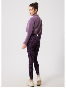 Leggings taille haute pour <span class=keywords><strong>femme</strong></span>-<span class=keywords><strong>Pantalon</strong></span> imprimé opaque doux pour le contrôle du ventre avec léopard pour le patinage d'entraînement avec intérieur en polaire - Product Image 5
