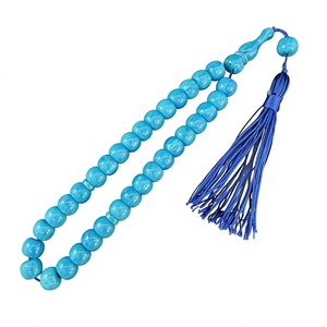 Chapelet Tasbih en Résine d'Ambre Naturel de Qualité Supérieure, 99 Perles, Style Vintage, Collier de Prière Islamique Musulman, Bijoux Unisexe, Idéal pour Cadeau - Product Image 3