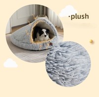Modernes Rundes Langes Plüsch-Haustierbett für Katzen Hunde Kleintiere Warm Weich Winter Innenbereich Kartonverpackung