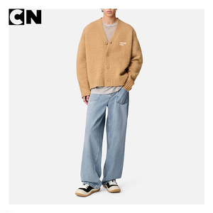 GRS Certification Winter <b>Men</b> Wool Nylon <b>Oversized</b> Fuzzy Knitted <b>Cardigan</b> Sweater with Custom Logo and Anti-Wrinkle Feature - Product Image 3
