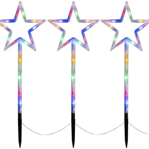 Giáng sinh cây dẫn đường Đèn Ngoài Trời thiết lập của 4 năng lượng mặt trời pre-lit Sao bông tuyết đường dẫn sân vườn cảnh quan đèn - Product Image 4