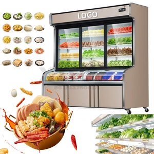 Vitrine Réfrigérée Commerciale pour Aliments, Double Zone de Température, pour Brochettes, Viande, Tofu, Nouilles, Libre-Service, Acier Inoxydable 304 - Product Image 2