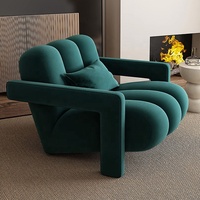 Fauteuils en velours, luxe nordique moderne, ensembles en bois, cuir et tissu, fauteuil à oreilles, meubles de maison, canapé de salon, fauteuils d'appoint