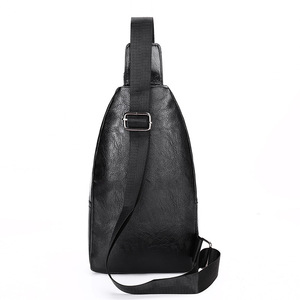 Sac bandoulière en cuir PU pour homme, sac de poitrine avec plusieurs poches pour usage quotidien, collection Printemps 2025, couleur unie noir, marron, kaki - Product Image 2