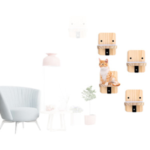 Escalera de pared de madera para gatos con rascador para gatos medianos, diseño antideslizante, mesa de descanso para mascotas en casa - Product Image 2