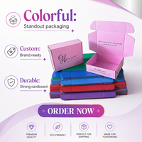 Boîtes d'emballage roses tendance de luxe sur mesure, boîte d'expédition personnalisée avec impression intérieure pour cosmétiques cils e-commerce, échantillon gratuit