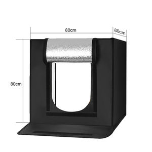 Boîte de studio photo LED professionnelle 80 cm, tente de prise de vue en nylon pour photographie de produits, accessoires pour appareil photo mobile, alimentation CC - Product Image 6