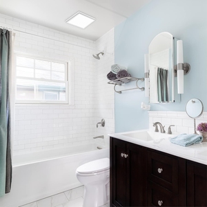 ETL Bathroom Exhaust <strong>Fan</strong> with Light, 10 Inch Bathroom Ventilation <strong>Fan</strong> Light <strong>Ceiling</strong> Mount, 120VAC, 100CFM, 5CCT <strong>Selectable</strong> - Product Image 2
