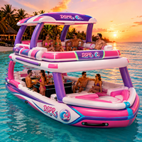 Île flottante gonflable portable avec auvent détachable pour les vacances en famille au lac, à la plage, en plein air ou dans un complexe hôtelier