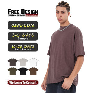 Camiseta Oversize 100% Algodón para Hombre, Gruesa, Transpirable, Personalizable, Tallas Grandes, Tejido Grueso de 190 Gramos, MOQ Bajo, Venta al Por Mayor - Product Image 1